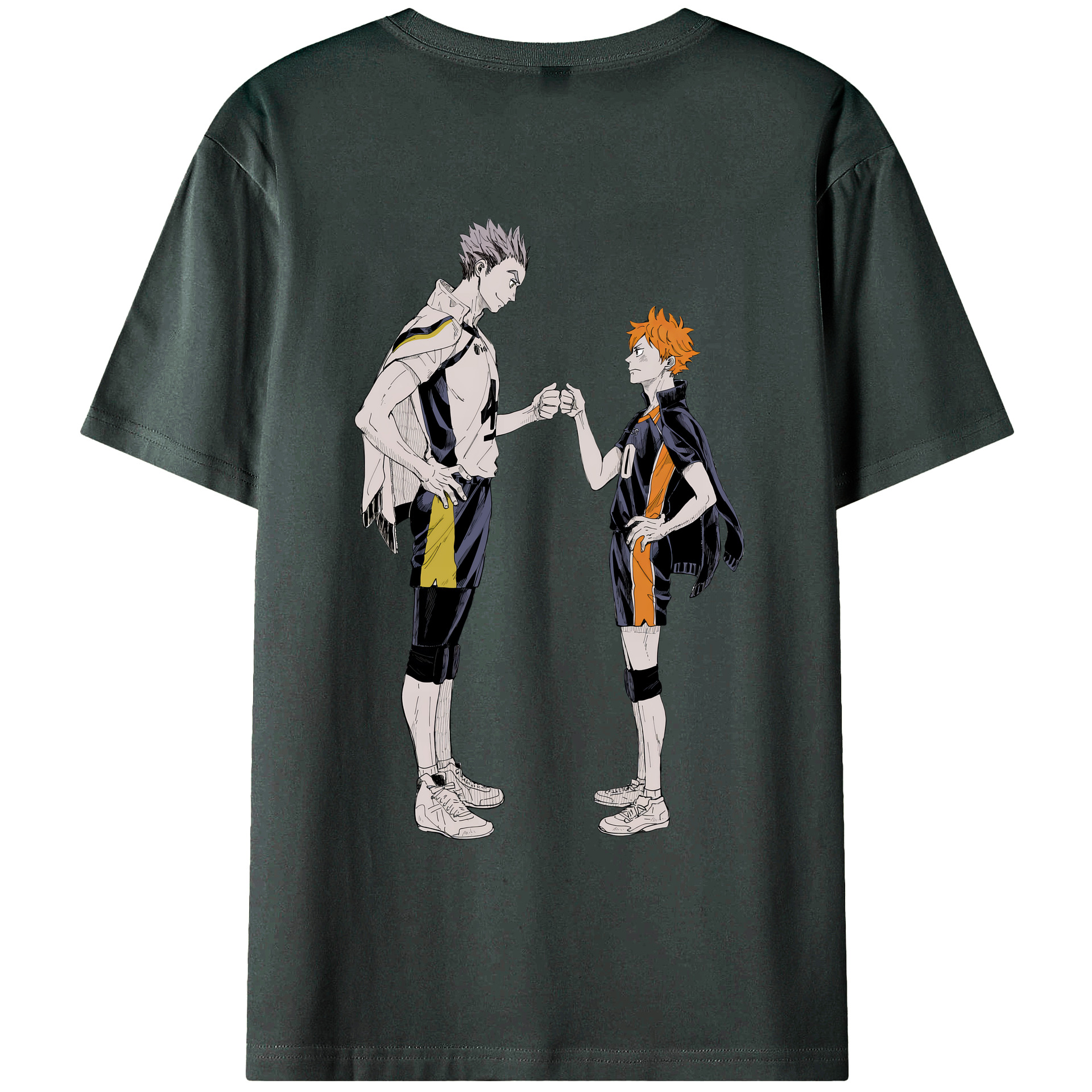 （画像用） ハイキュー!! Haikyu!! 綿100％ メンズ半袖Tシャツ（バックプリント） 通気性